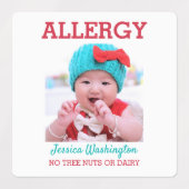 Kids Custom Foto Allergie Alert Personalisiert Etiketten (Design 1)