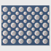 Kids Custom Foto Baseball Wrapping Paper Geschenkpapier (Flach)