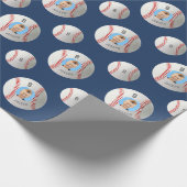 Kids Custom Foto Baseball Wrapping Paper Geschenkpapier (Ecke)