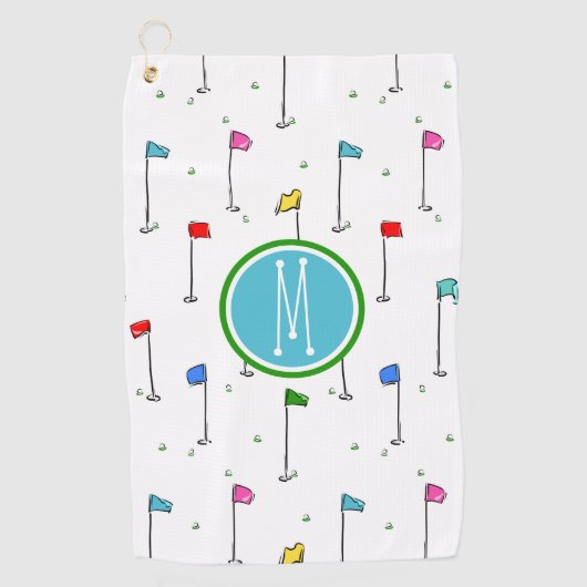 Kids Custom Golf Flags "n Buttone Golfhandtuch (Vorderseite)