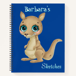 Kids Custom Kangaroo Sketch Notebook Notizblock