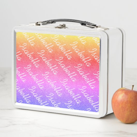 Kid's Custom Lunch Box mit Glitzer in Regenbogenfa (Beispiel)