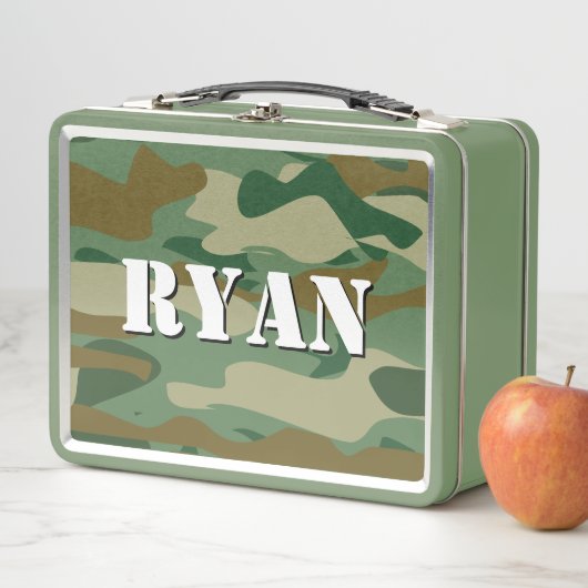 Kid's Custom Lunch Box mit grüner Armee Tarnung (Beispiel)