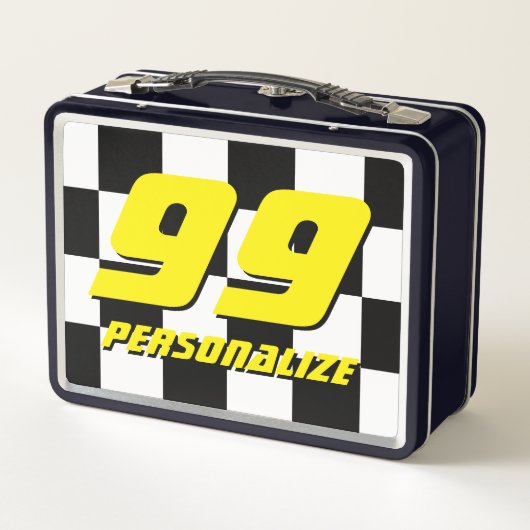 Kid's Custom Lunch Box mit Schachbrettflagge (Rückseite)