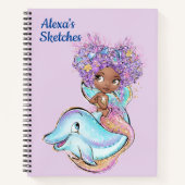 Kids Custom Mermaid Sketch Notizblock (Vorderseite)