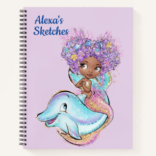 Kids Custom Mermaid Sketch Notizblock