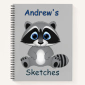 Kids Custom Raccoon Sketch Notizblock (Vorderseite)