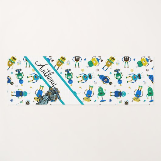 Kids Custom Robot Yoga Mat Yogamatte (Vorderseite (Horizontal))