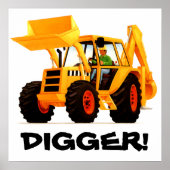 Kid's Custom Yellow Digger Poster (Vorne)