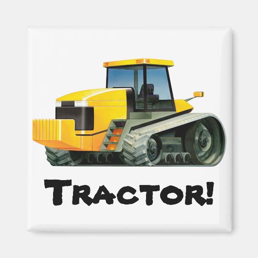 Kids Custom Yellow Traktor Magnet (Vorne)