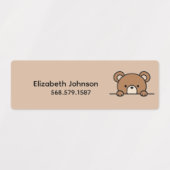 Kids Cute Animals Cartoon Name School Etiketten (Design 1)