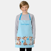 Kid's cute animals stars add name blue schürze (Getragen)