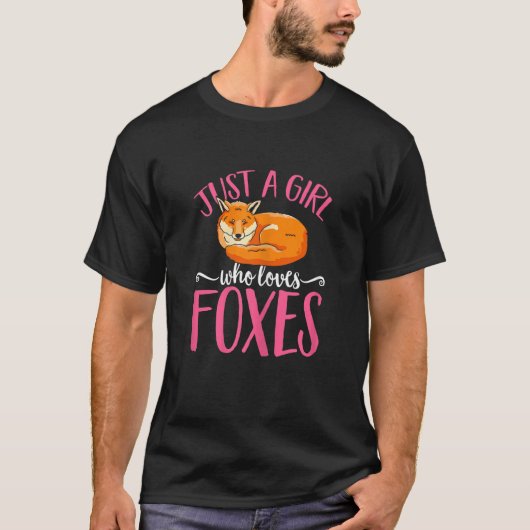 Kids Cute Foxes Just A Girl Who Loves Foxes T-Shirt (Vorderseite)
