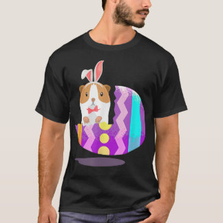 Kids Cute Guinea Pig Eggs Hunting Funny Pastel Eas T-Shirt