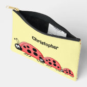 Kids cute ladybugs add a name red yellow zubehörtasche (Offen)