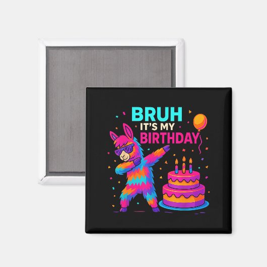 Kids Dabbing Llama Birthday Funny Bday Party Tee Magnet (Vorderseite/Rückseite)