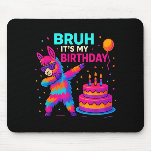 Kids Dabbing Llama Birthday Funny Bday Party Tee Mousepad (Vorne)
