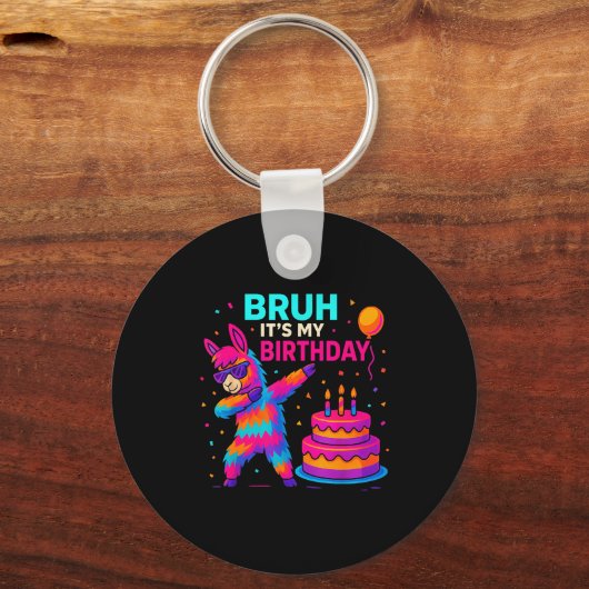 Kids Dabbing Llama Birthday Funny Bday Party Tee Schlüsselanhänger (Vorderseite)