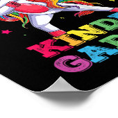 Kids Dabbing Unicorn Im Rock Kindergarten Poster (Ecke)