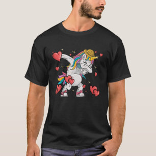 Kids Dabbing Unicorn Valentinstag Niedlich V Day P T-Shirt