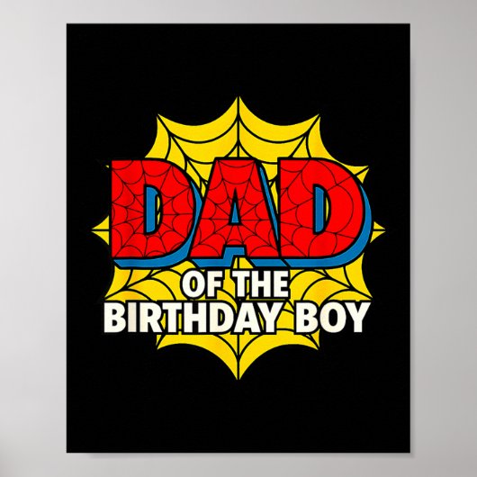 Kids Dad Of The Birthday Boy Sder Theme Party Matc Poster (Vorne)