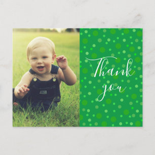 Kids Danke Grün Gepunktet Postkarte