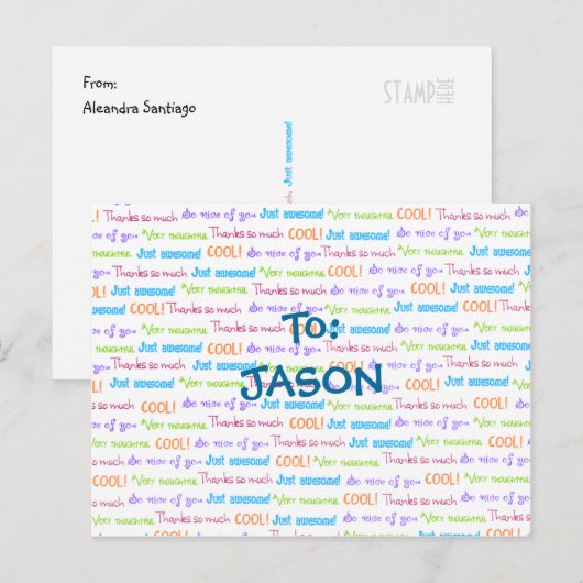 KIDS Danke Postkarte (Vorne/Hinten)