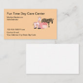Kids Daycare Cute Animals Theme Daycare Visitenkarte (Vorne/Hinten)