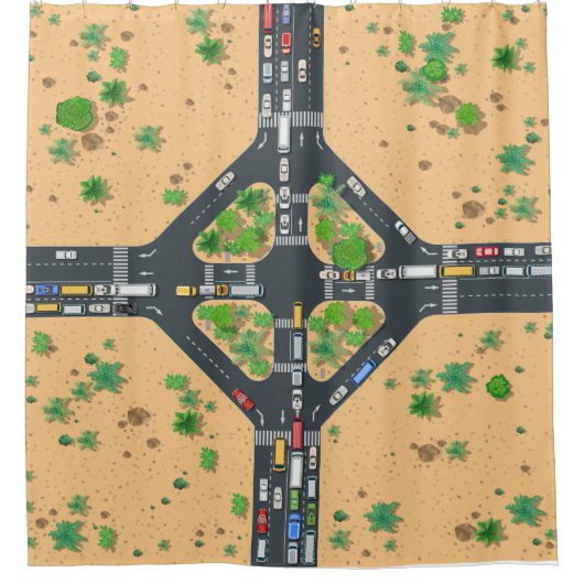 Kids Desert Junction Duschvorhang (Vorderseite)