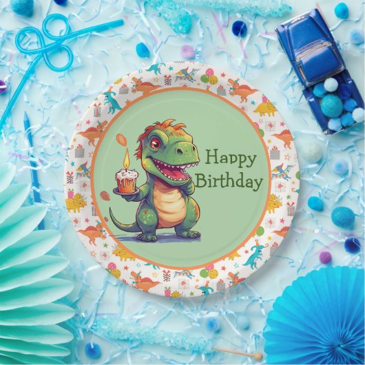 Kids Dino Birthday Pappteller (Party)