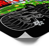 Kids Dino Fa Ra Ra Rawr Dinosaur Monster Truck Chr Poster (Ecke)