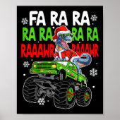Kids Dino Fa Ra Ra Rawr Dinosaur Monster Truck Chr Poster (Vorne)