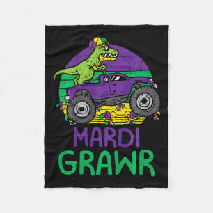 Kids Dino Monster Truck Mardi Grawr Mardi Gras Tod Fleecedecke