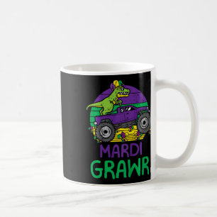 Kids Dino Monster Truck Mardi Grawr Mardi Gras Tod Kaffeetasse