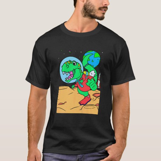 Kids Dino Planet & Dinosaurs In Space T-Shirt (Vorderseite)