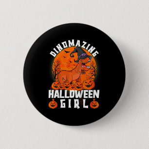 Kids Dinomazing Halloween Mädchen Dinosaurier Sage Button