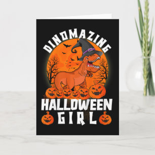 Kids Dinomazing Halloween Mädchen Dinosaurier Sage Karte