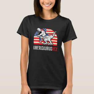 Kids Dinosaur 4. Juli Kinder Jungen Männer Amerisa T-Shirt