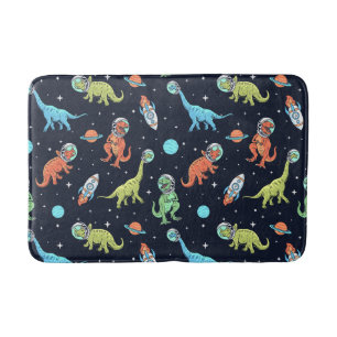 Kids Dinosaur Astronaut Pattern Badematte