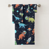 Kids Dinosaur Astronaut Pattern Badhandtuch Set (Insitu)