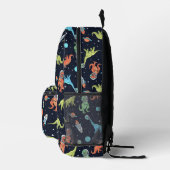 Kids Dinosaur Astronaut Pattern Bedruckter Rucksack (Rechts)