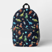 Kids Dinosaur Astronaut Pattern Bedruckter Rucksack (Vorderseite)