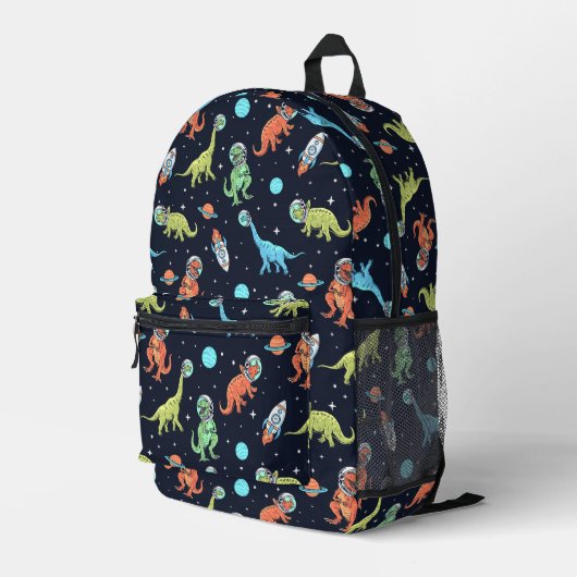 Kids Dinosaur Astronaut Pattern Bedruckter Rucksack (Rückseitige Ecke Rechts)