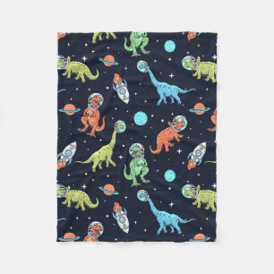 Kids Dinosaur Astronaut Pattern Fleecedecke