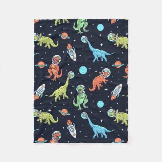 Kids Dinosaur Astronaut Pattern Fleecedecke (Vorderseite)
