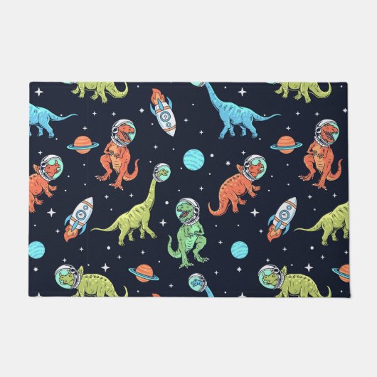 Kids Dinosaur Astronaut Pattern Fußmatte (Vorderseite)