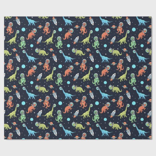 Kids Dinosaur Astronaut Pattern Geschenkpapier (Flach)