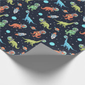 Kids Dinosaur Astronaut Pattern Geschenkpapier (Ecke)