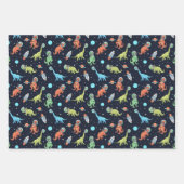 Kids Dinosaur Astronaut Pattern Geschenkpapier Set (Vorderseite 3)