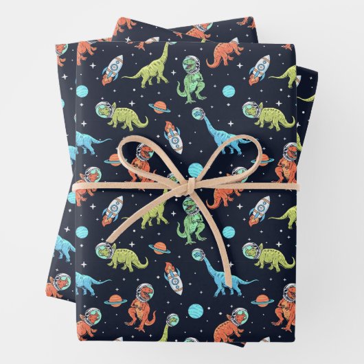 Kids Dinosaur Astronaut Pattern Geschenkpapier Set (Beispiel)